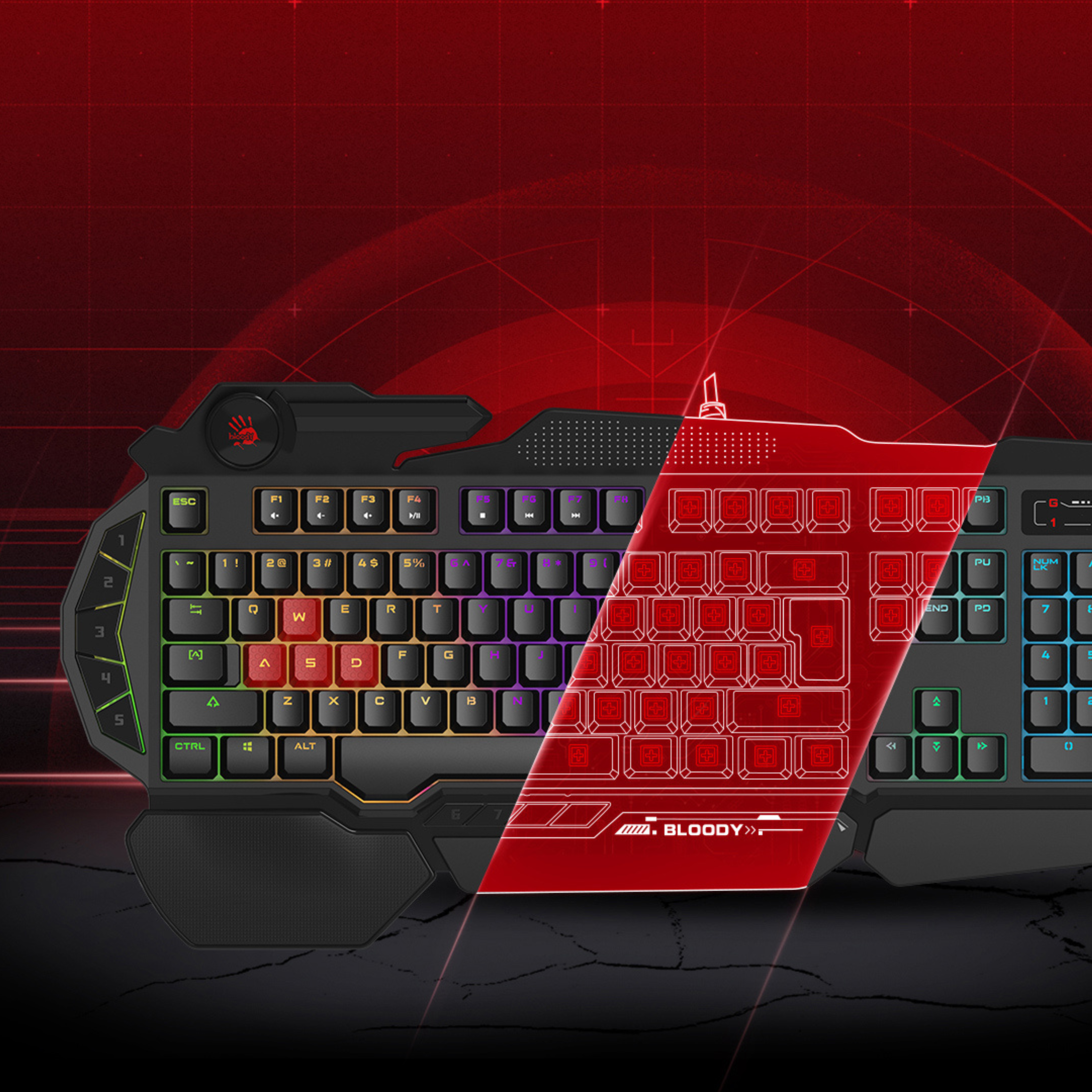 Bloody B310N Wired Neon Gaming Keyboard