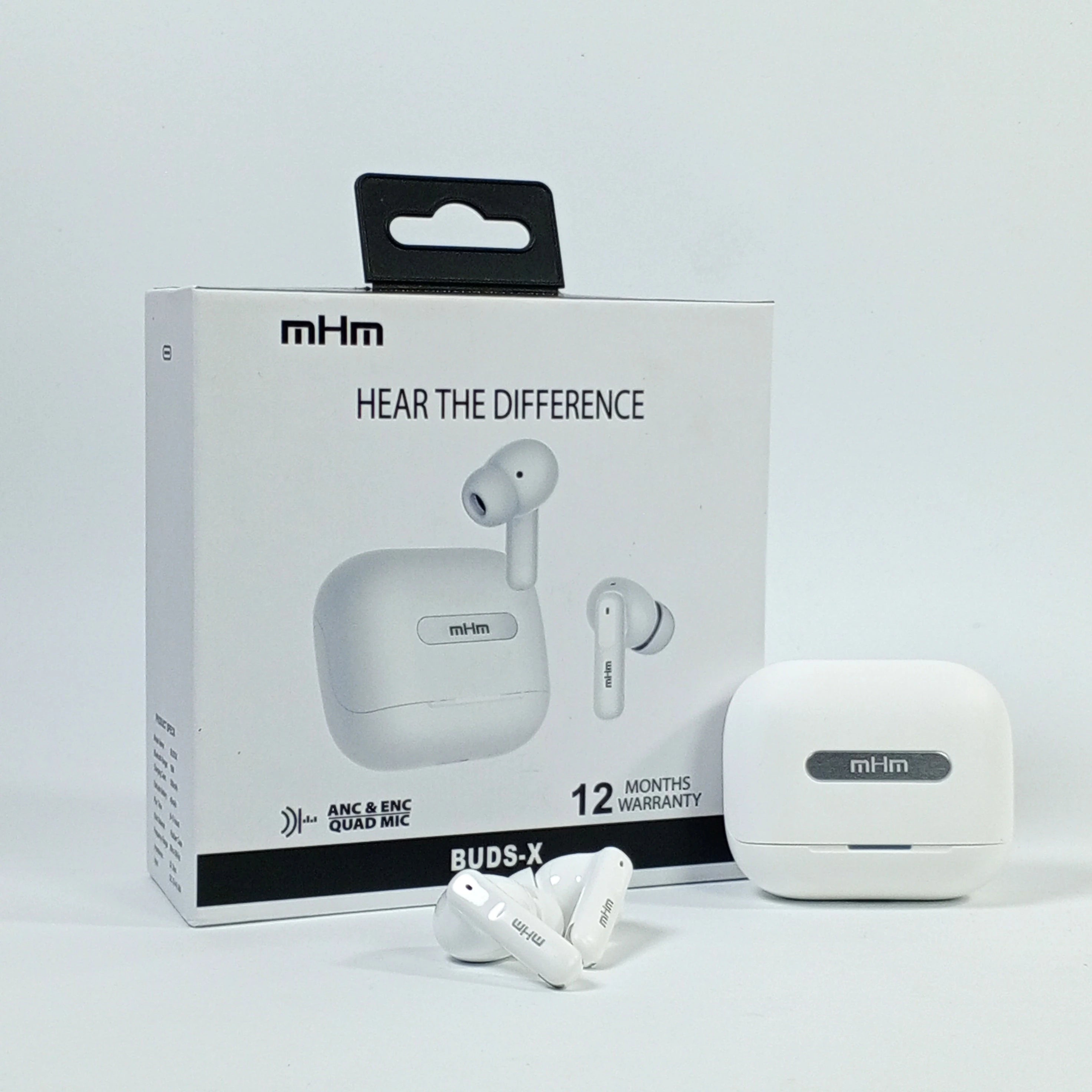 mHm Buds X Premium ANC/ENC Wireless Earbuds with 24h Case Battery Backup